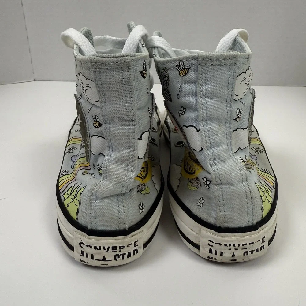 Converse All Star Chuck Taylor High-Top Sneakers Junior Sz 4 Blue Rainbow Summer